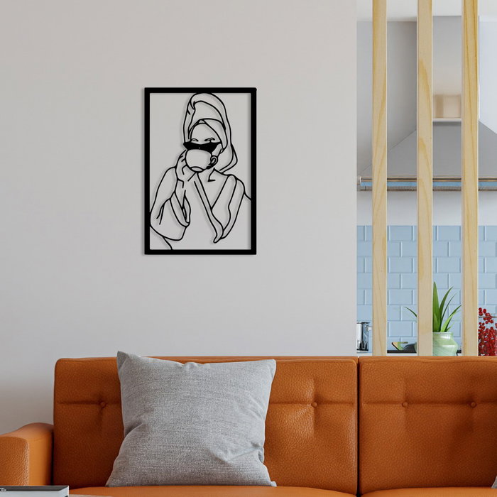 Wallity Coffee Time - Escultura de pared de metal negra